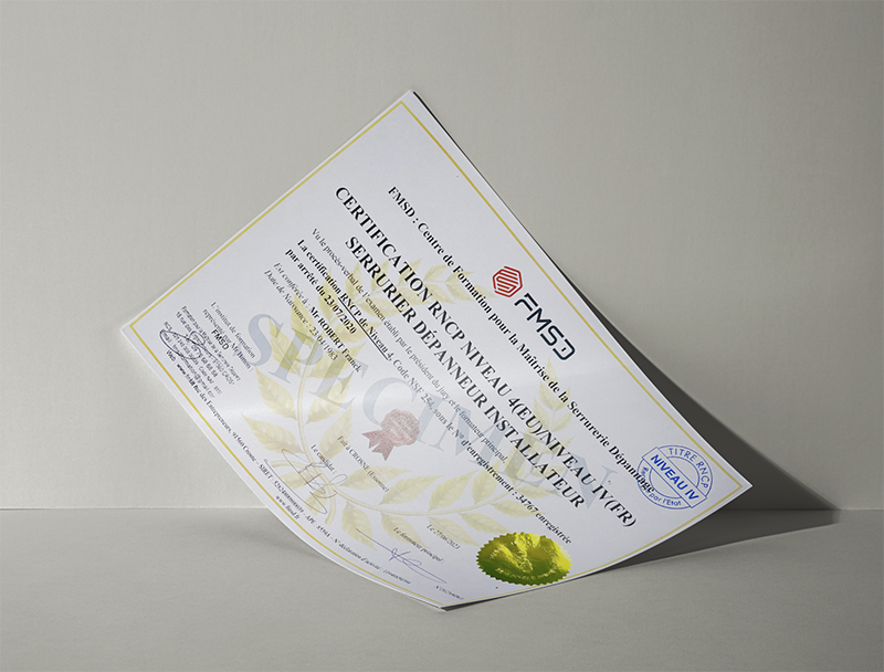 Diplôme de certification FMSD